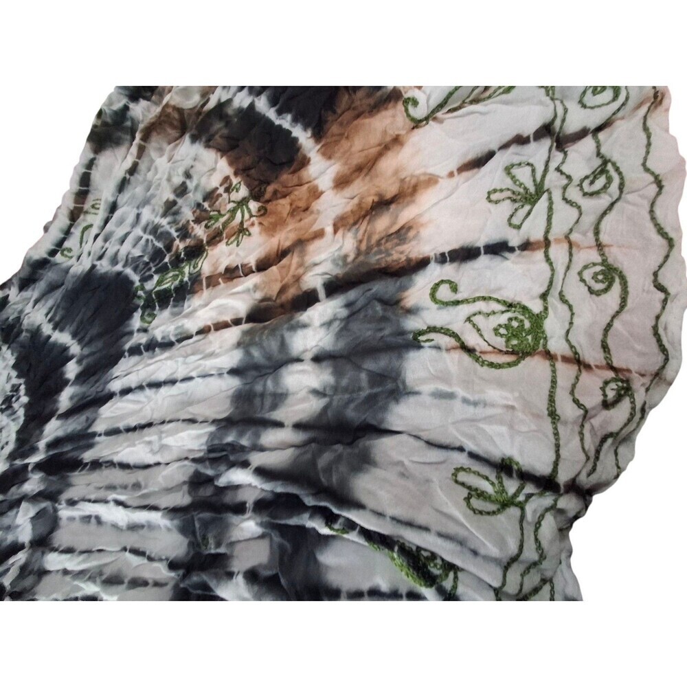 True Rock Tie-dye Sleeveless Black Gray Midi Dress Beach Cruise Free Size - Picture 3 of 5